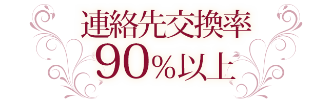 連絡先交換率90％以上