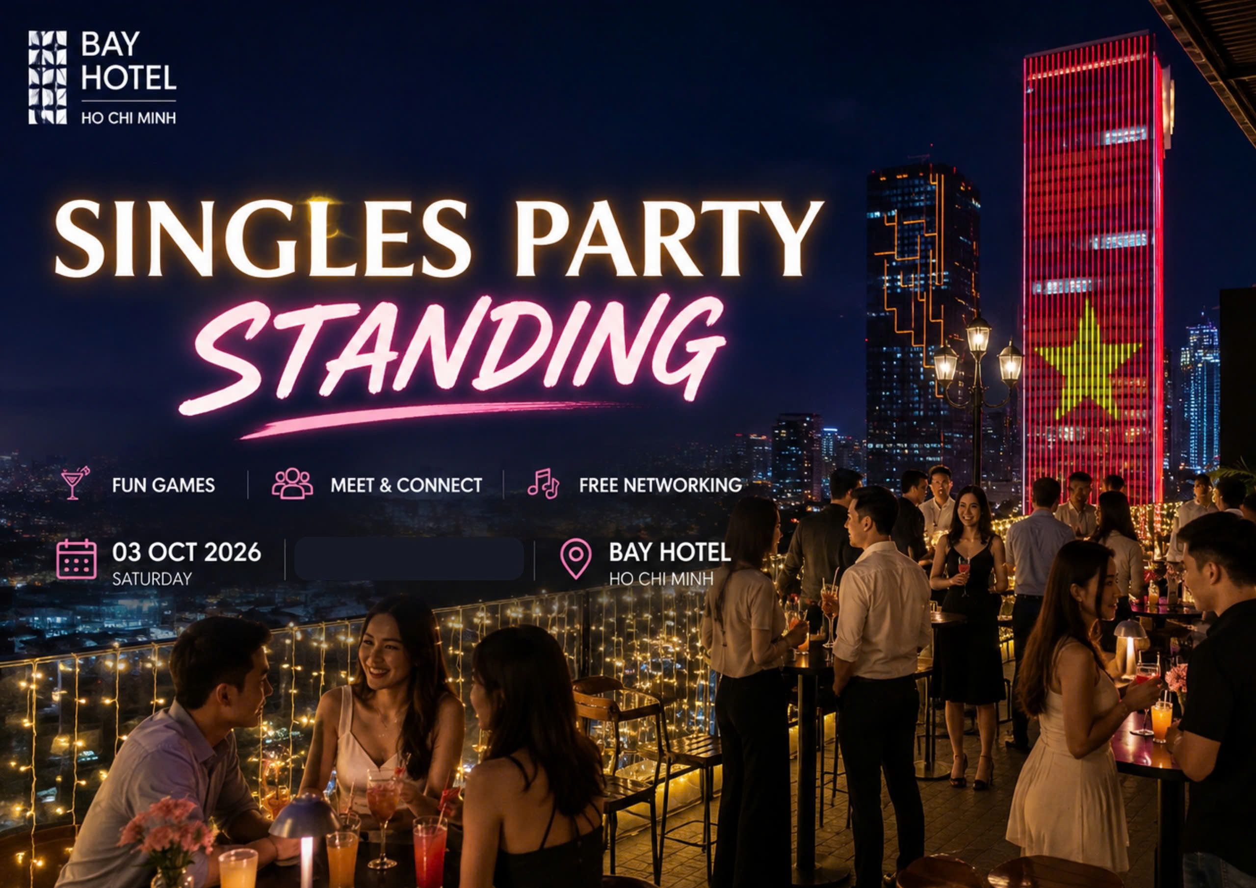 NEW⭐ SINGLES PARTY – Group Networking & Free Mingling for Up to 60 Guests [STANDING PARTY]